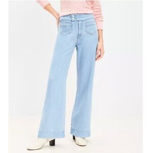 LOFT Blue Flare Wide Leg Jeans